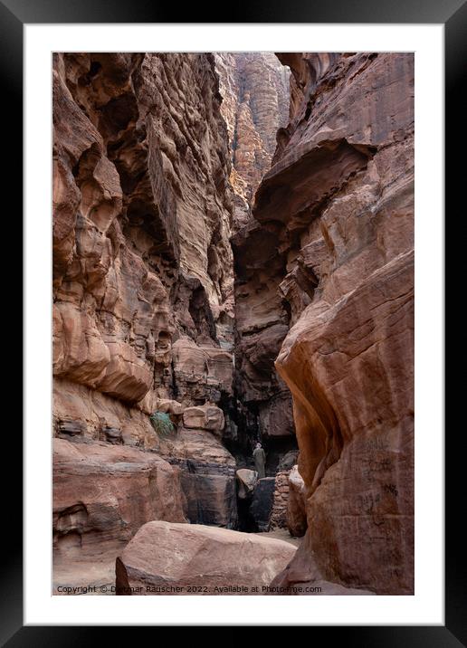 Alkazali Gorge in Wadi Rum, Jordan Framed Mounted Print by Dietmar Rauscher