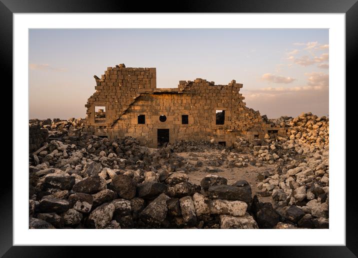 Umm El Jimal House II or Third House Framed Mounted Print by Dietmar Rauscher