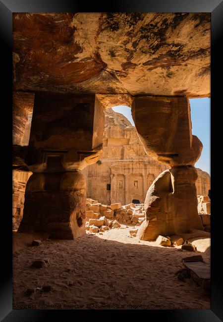 Tomb of the Soldier and Coloured Triclinium in Petra Framed Print by Dietmar Rauscher