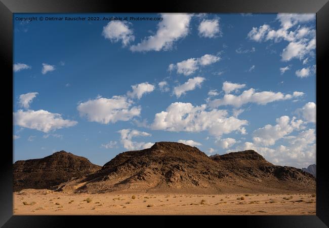 Wadi Rum Desert Landscape Framed Print by Dietmar Rauscher