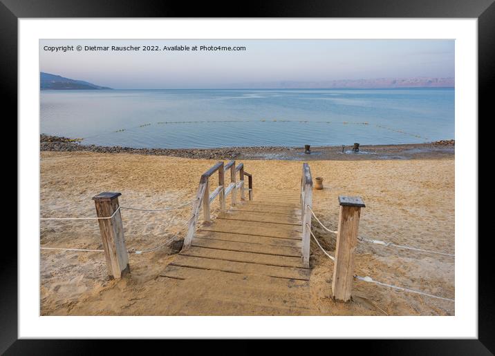 Dead Sea Beach in the Early Morning Framed Mounted Print by Dietmar Rauscher