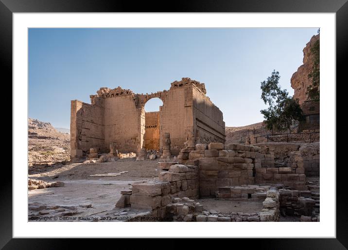 Qasr al Bint Firaun in Petra, Jordan Framed Mounted Print by Dietmar Rauscher