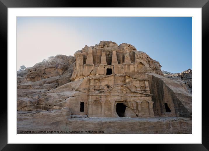 Obelisk Tomb and Bab al Siq Triclinium in Petra Framed Mounted Print by Dietmar Rauscher