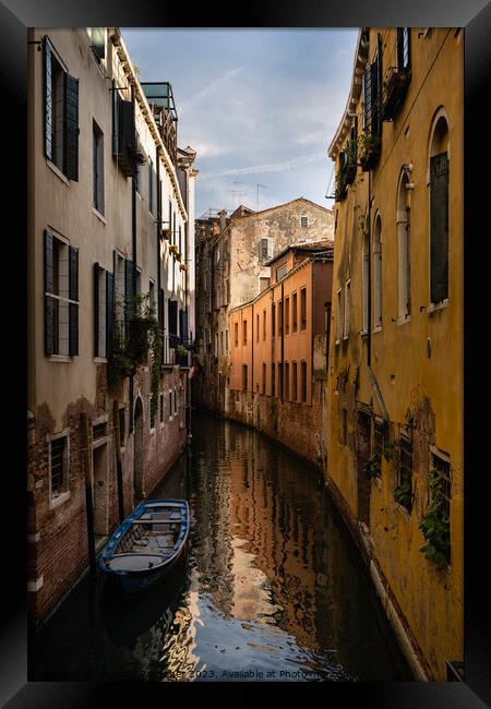 Small Canal in Venice, Italy Framed Print by Dietmar Rauscher