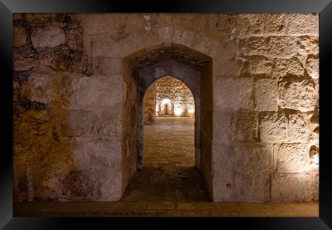 Ajloun Castle Interior in Jordan Framed Print by Dietmar Rauscher