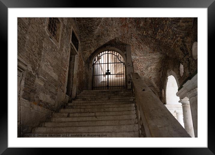 Basilica Palladiana Staircase in Vicenza Framed Mounted Print by Dietmar Rauscher