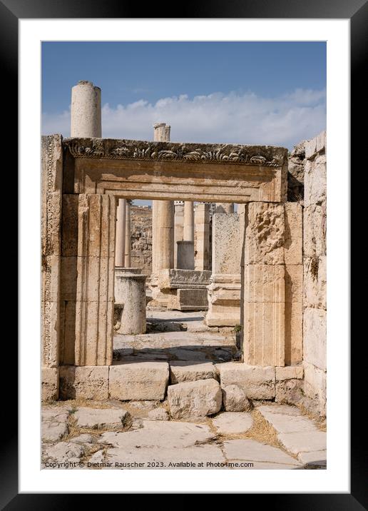 Macellum Entrance in Gerasa, Jordan Framed Mounted Print by Dietmar Rauscher