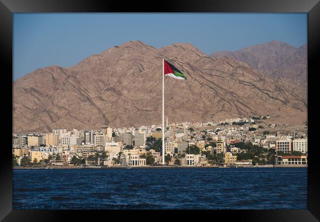 Flag of the Arab Revolt in Aqaba Framed Print by Dietmar Rauscher