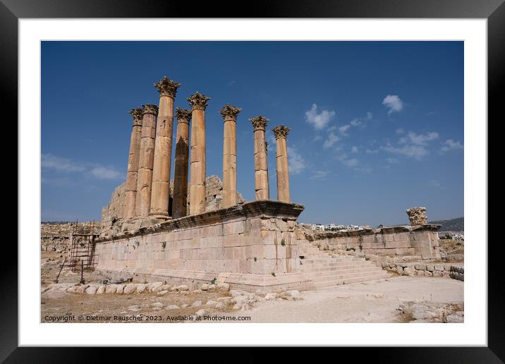Artemis Temple Columns in Gerasa, Jordan Framed Mounted Print by Dietmar Rauscher