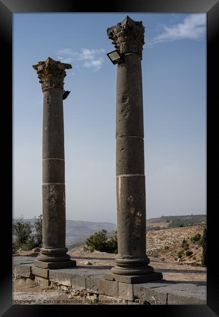 Basalt Columns in Gadara, Umm Qays, Jordan Framed Print by Dietmar Rauscher