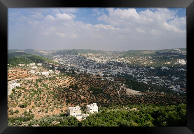 Ajloun Cityscape in Jordan from Above Framed Print by Dietmar Rauscher