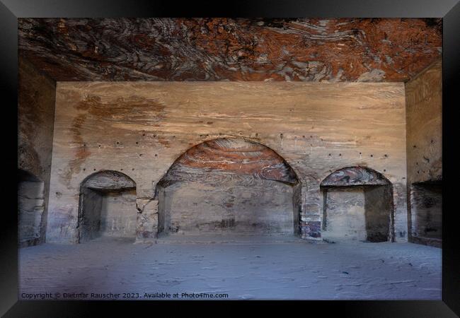 Urn Tomb Interior in Petra, Jordan Framed Print by Dietmar Rauscher