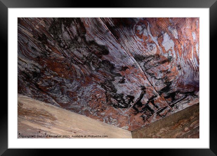 Urn Tomb Colorful Rock Ceiling in Petra, Jordan Framed Mounted Print by Dietmar Rauscher