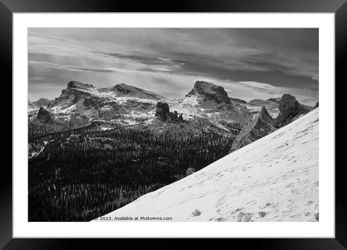 Cinque Torri Mountain Range  Framed Mounted Print by Dietmar Rauscher