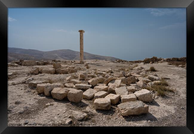 Machaerus Castle Ruins in Jordan Framed Print by Dietmar Rauscher