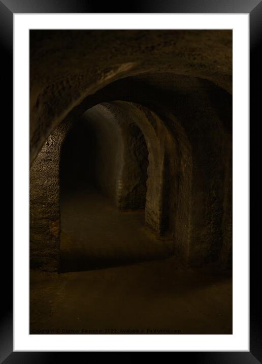 Znojmo Underground Labyrinth or Catacombs Interior Framed Mounted Print by Dietmar Rauscher