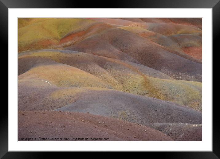 Seven Coloured Earths in Chamarel, Mauritius Framed Mounted Print by Dietmar Rauscher