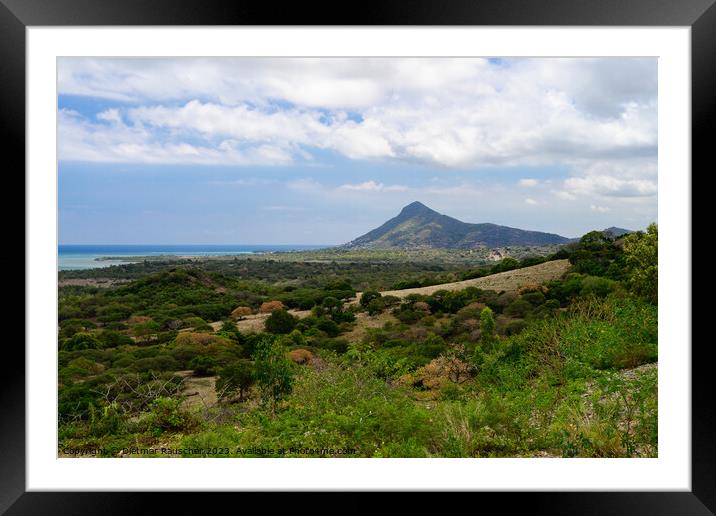 La Tourelle du Tamarin Mountain in Mauritius Framed Mounted Print by Dietmar Rauscher