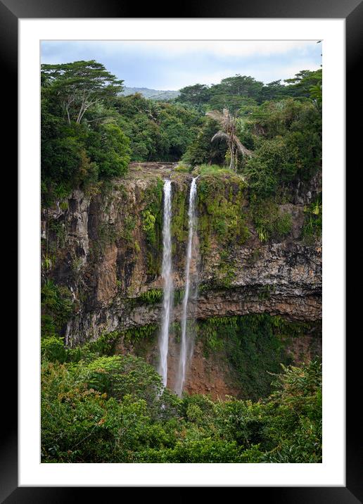Chamarel Waterfalls in Mauritius Framed Mounted Print by Dietmar Rauscher
