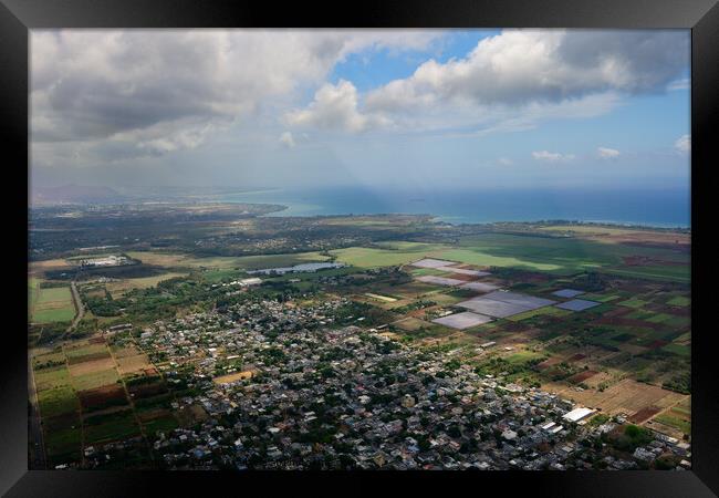 Mauritius Aerial Landscape near Triolet Framed Print by Dietmar Rauscher