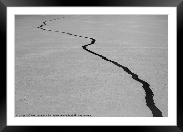 Crack in the Ice of Weissensee Lake in Carinthia, Austria Framed Mounted Print by Dietmar Rauscher
