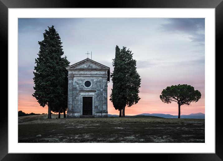 Chapel Capella della Madonna di Vitaleta in Val d' Orcia, Tuscan Framed Mounted Print by Dietmar Rauscher
