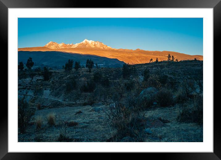 Andes Mountain Landscape near Yanque, Colca Canyon, Peru at Dawn Framed Mounted Print by Dietmar Rauscher