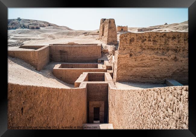 Tomb of Pabasa TT 279 Entrance in the El Asasif Necropolis, Luxo Framed Print by Dietmar Rauscher