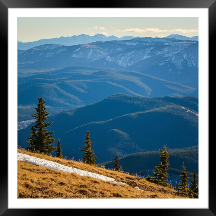 View from Prairie Mountain, Alberta Framed Mounted Print by Shawna and Damien Richard