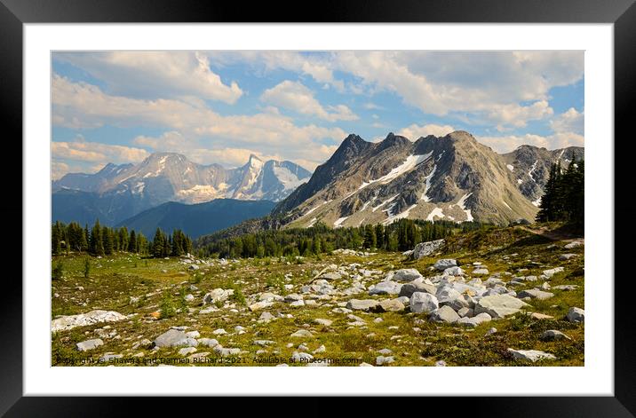 Bastille Mountain landscape Jumbo Pass British Columbia Framed Mounted Print by Shawna and Damien Richard