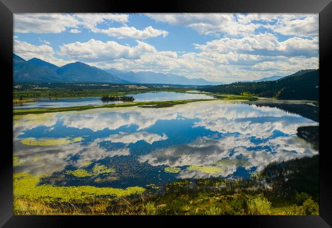 Reflection Wetlands Mountain Landscape Framed Print by Shawna and Damien Richard