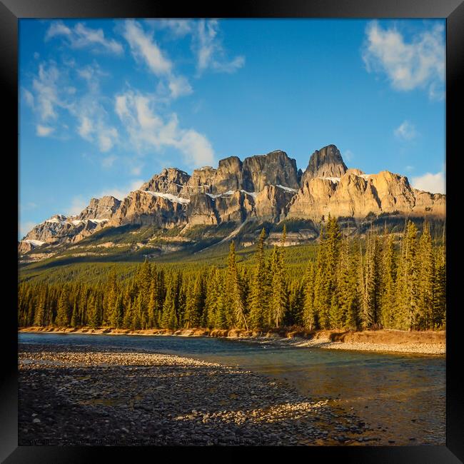Castle Mountain in Banff National Park Alberta Framed Print by Shawna and Damien Richard