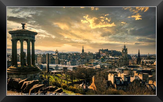 Edinburgh Skyline Framed Print by David J Gillan