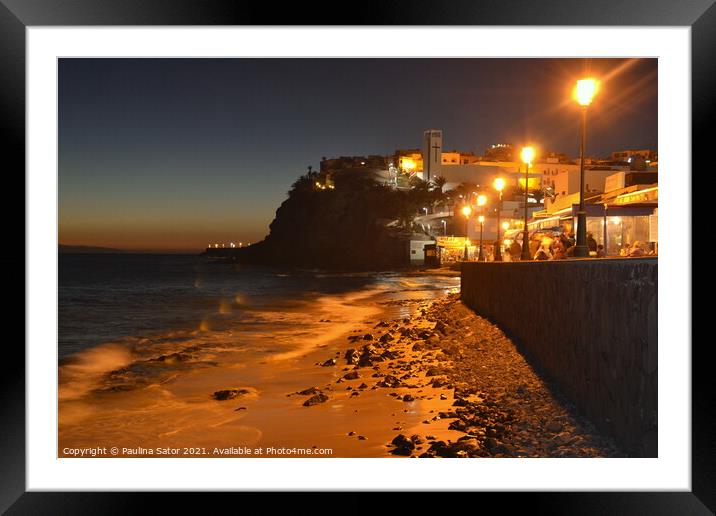 Magical evening,  Morro Jable, Fuerteventura Framed Mounted Print by Paulina Sator