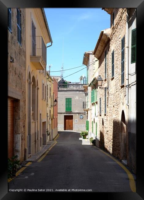 Narrow streets of Alcudia. Majorca Framed Print by Paulina Sator