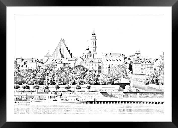 Old Town. Warsaw. Sketch Framed Mounted Print by Paulina Sator