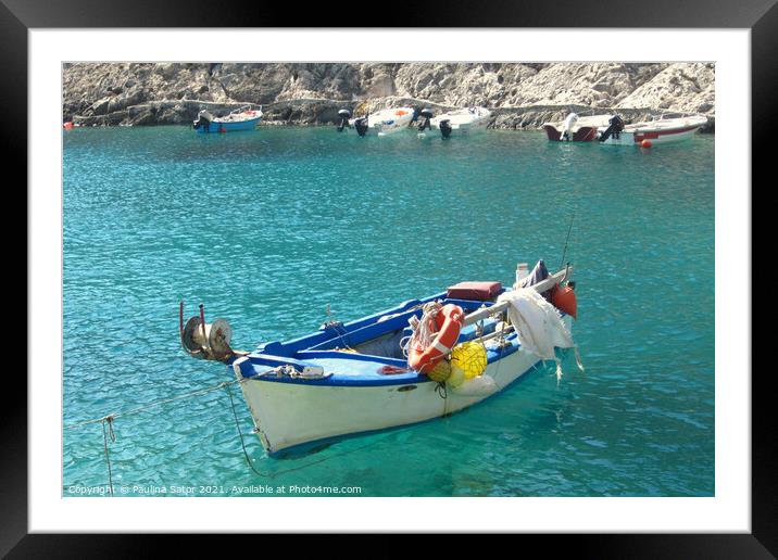 Fishing boats Framed Mounted Print by Paulina Sator