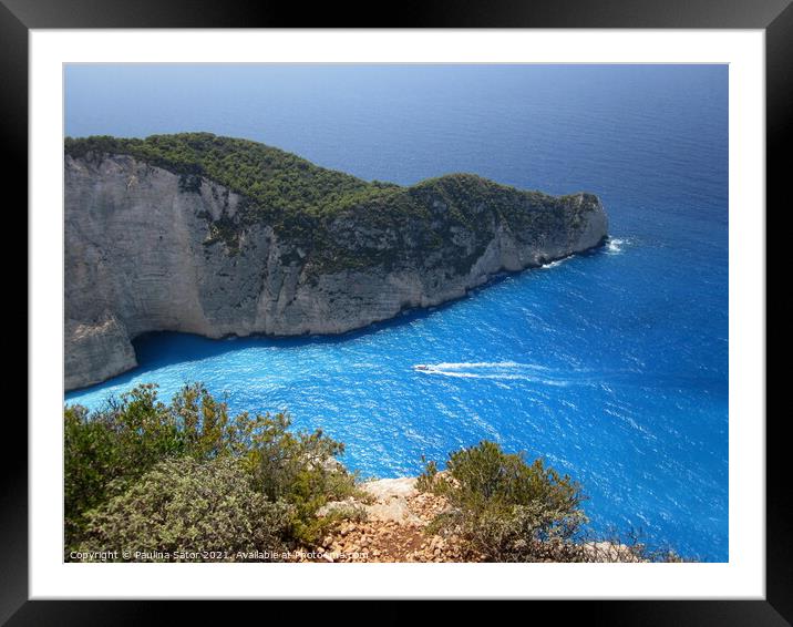 Let's swim to the Navagio beach Framed Mounted Print by Paulina Sator