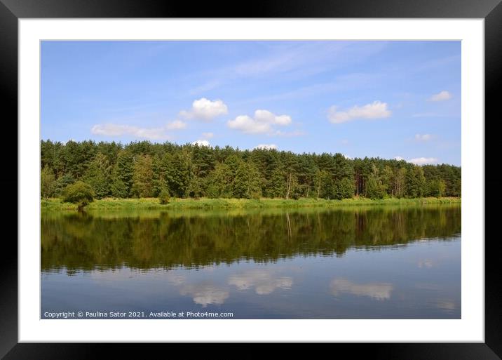 Peaceful Narew river. Poland Framed Mounted Print by Paulina Sator