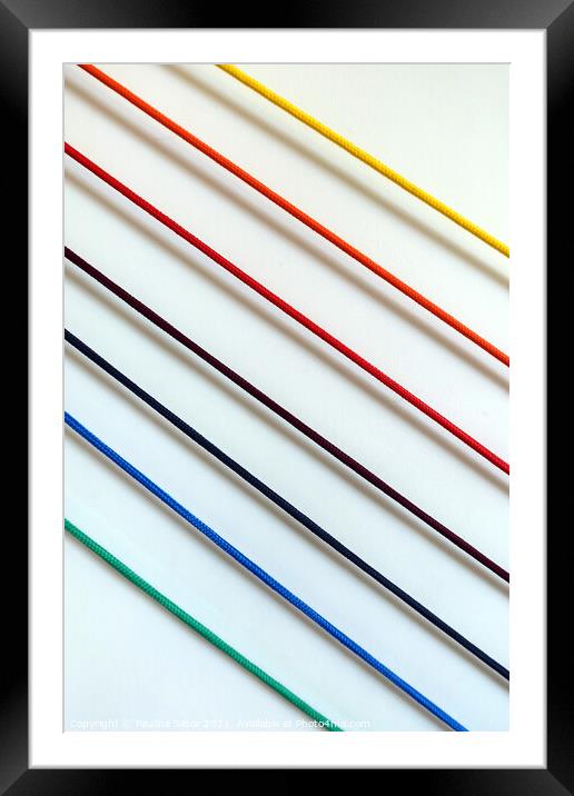 Rainbow strings Framed Mounted Print by Paulina Sator