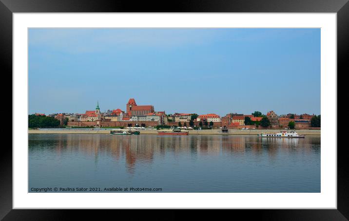  Torun and Vistula river, Poland Framed Mounted Print by Paulina Sator