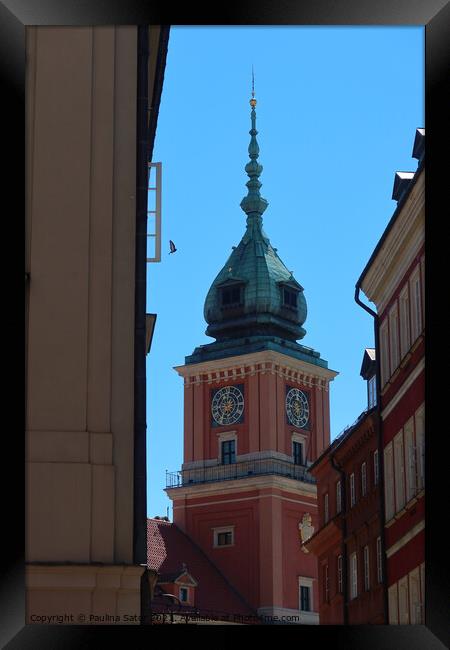 Tower Clock, Royal Palace in Warsaw Framed Print by Paulina Sator