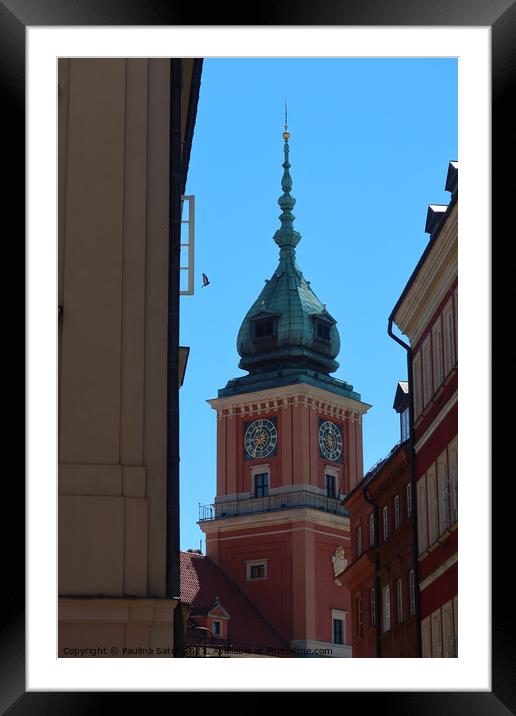 Tower Clock, Royal Palace in Warsaw Framed Mounted Print by Paulina Sator