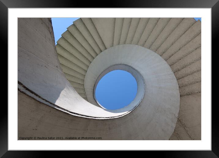 Spiral staircase Framed Mounted Print by Paulina Sator