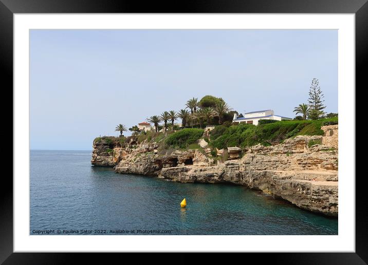 Cala en Brut, Menorca, Spain Framed Mounted Print by Paulina Sator