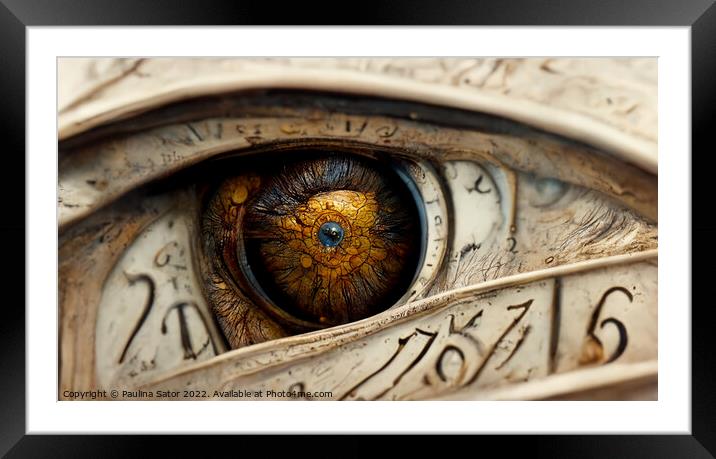 Eye of time fantasy Framed Mounted Print by Paulina Sator