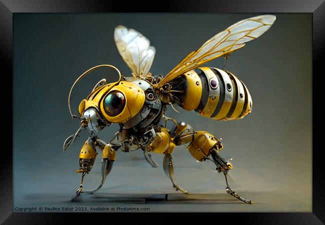 Bee - robot Framed Print by Paulina Sator
