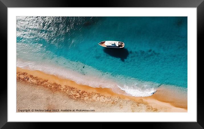 Coastline from drone Framed Mounted Print by Paulina Sator
