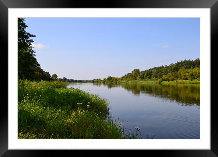 Peaceful Narew river. Poland Framed Mounted Print by Paulina Sator
