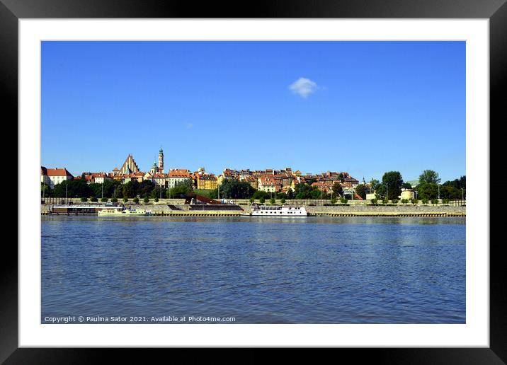 Vistula river. Warsaw panorama, Poland Framed Mounted Print by Paulina Sator